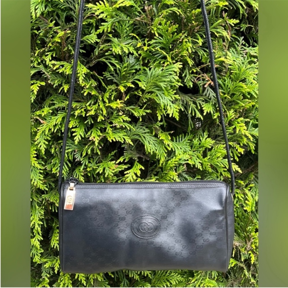 Gucci Black GG Monogram Crossbody Bag